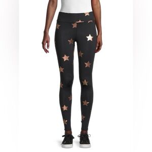 Terez Black and Gold Star Leggings
